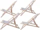 Folding Wooden Beach and Garden Sun Lounger with Pillow, Grey