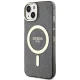 Guess iPhone 14 Case Glitter Gold MagSafe, Black