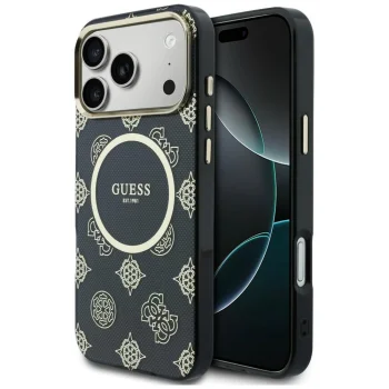 Guess IML Peony Dot MagSafe Phone Case Cover iPhone 17 Pro Max - Black