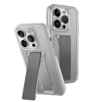 Uniq Heldro Mount clear case with stand for iPhone 15 Pro 6.1"
