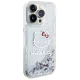Hello Kitty iPhone 15 Pro Case Liquid Glitter Charms Kitty Head, Silver