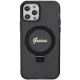 Guess iPhone 12 / 12 Pro Case Ring Stand Script Glitter MagSafe, Black