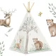 Tent Tipi for Children Nukido, Beige