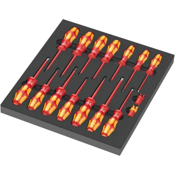 Wera 9711 VDE Screwdriver Set in Foam Inlay, 16 Pieces