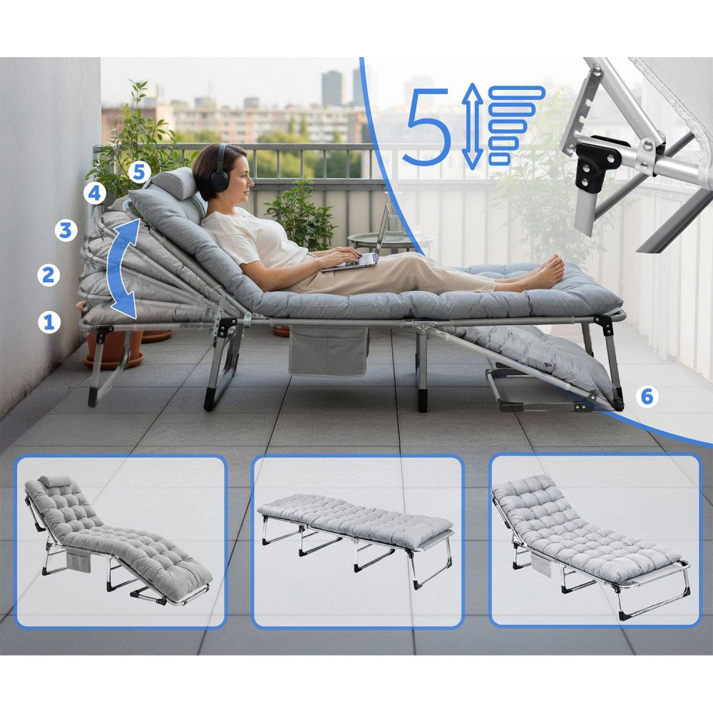 Folding Garden Lounger and Camping Bed Sofotel ChillWell Dream (2)