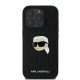 Apple iPhone 16 Pro 6.3\" Karl Lagerfeld Monogram Karl Head Pin Case Cover, Black