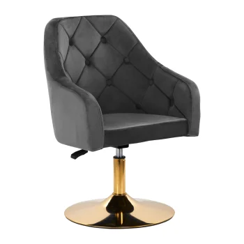 4Rico QS-BL14G Velvet Swivel Beauty Chair, Grey