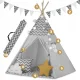 Nukido Tepee Tent with Lights for Kids, Gray