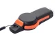 Multifunctional Survival Whistle with Compass Flashlight Thermometer, Black-Orange