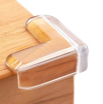 Child Baby Safety Round Silicone Protector Table Corner Transparent, 4 pcs.