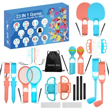 23-in-1 Family Accessory Pack for Nintendo Switch 2, Orange and Blue