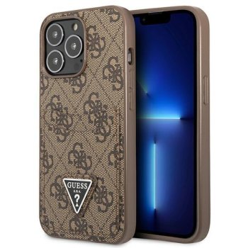 Apple iPhone 13 Pro 6.1'' Guess 4G Triangle Logo Cardslot Case Cover, Brown