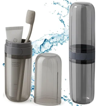 Toothbrush Travel Case and Toothpaste Holder, Hygienic Portable Container