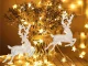 Transparent Reindeer Christmas Tree Ornament with Glitter, 13 cm