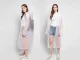 Pocket Raincoat / Poncho with Hood, White