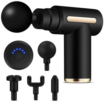 Relaxing Muscle Massager Gun with 4 Nozzles Wireless Massage Device, Black