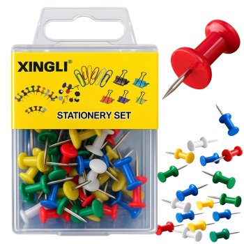 Spraudītes korķa tāfelei 40 gab. birojam un skolai, krāsainas