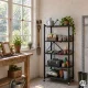 ModernHome Folding Steel Shelving Unit on Wheels, 5 Shelves, Black