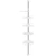 Telescopic Adjustable Corner Shower Bathroom Shelf, White
