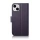 iCarer 2in1 Leather Flip Case for iPhone 14 Plus with RFID Protection, Dark Purple (WMI14220727-DP)