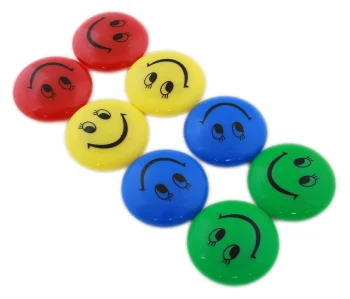 Smile Fridge Magnets, 40 mm, 8 Pcs, Color Mix