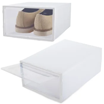 Modular Shoe Storage Box Organizer with Clear Door 31x21x12.5cm