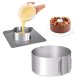 Round Stainless Steel Adjustable Cake Ring Baking Mold, 12 cm