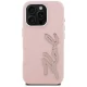 Karl Lagerfeld FW Grained Signature Logo Case for iPhone 16 Pro Max, Pink