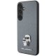Karl Lagerfeld Samsung Galaxy S24 Case Saffiano Karl & Choupette Pin, Gray