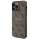 Apple iPhone 15 Pro 6.1\'\' Guess 4G Collection Leather Metal Logo MagSafe Case Cover, Brown