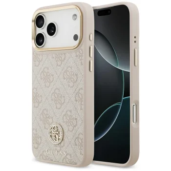 Guess iPhone 17 Pro Max Case 4G Strass Logo MagSafe, Pink