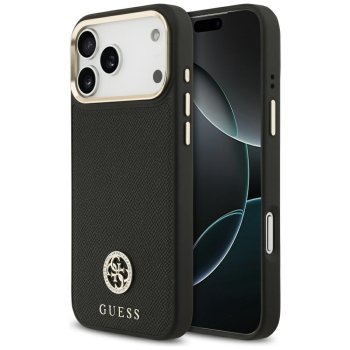 Guess Grained Strass Logo MagSafe Phone Case Cover iPhone 17 Pro Max - black