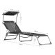 MultiGarden Adjustable Garden Sun Lounger with Canopy, Black