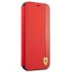 Ferrari iPhone 13 mini Wallet Case On Track Carbon Stripe, Red