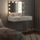 Makeup Vanity with 3-Color LED Lights and Mirror ModernHome, White