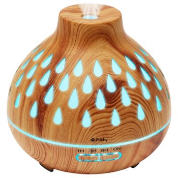 Essential Oil Diffuser Humidifier Ruhhy Puri 26633, 400ml Ultrasonic Cool Mist, Light Wood