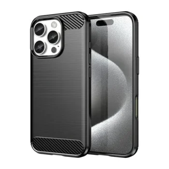 Apple iPhone 16 Pro Max 6.9'' Carbon Fiber TPU Protective Case Cover, Black