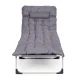 MultiGarden Folding Garden Sun Lounger with Mattress and Pillow, Grey