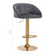4Rico QS-B16G Bar Stool, Grey Velvet