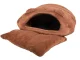 Plush pet bed cocoon for dogs and cats, brown
