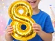 Foil Balloon Number 8 for Birthday Party 66cm, Gold