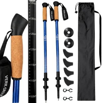 Adjustable Nordic Walking and Trekking Poles, Blue