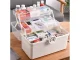 Folding Medicine Organizer and First Aid Box with Handle, White