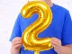 Foil Number 2 Balloon 66cm for Birthday Party Decorations, Gold