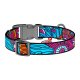 Waudog Nylon Dog collar with QR code size L, Summer