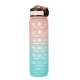 Motivational Water Bottle with Time Marker Reminder Tracker Leak-proof BPA Free, 1L, Pink-Blue