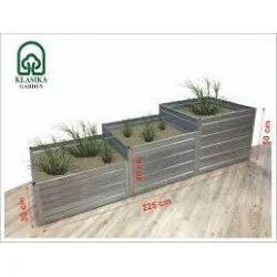 Raised Garden Bed Klasika Garden, Staircase, 225x75 cm, Brown
