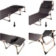 Luaro Folding Camping Bed with Adjustable Backrest, 193 cm, Grey
