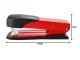 Office stapler for documents, metal mechanism, 15 cm, red and black