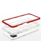 Hybrid Armor Clear 3 in 1 Case for Samsung Galaxy A22 4G, Transparent with Red Frame